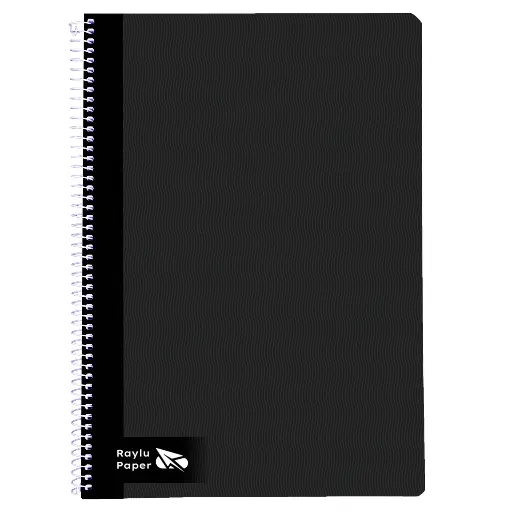 [004011] BLOC ESPIRAL A4 TAPA DURA 80 HOJAS 70 GRAMOS HORIZONTAL NEGRO RAYLU