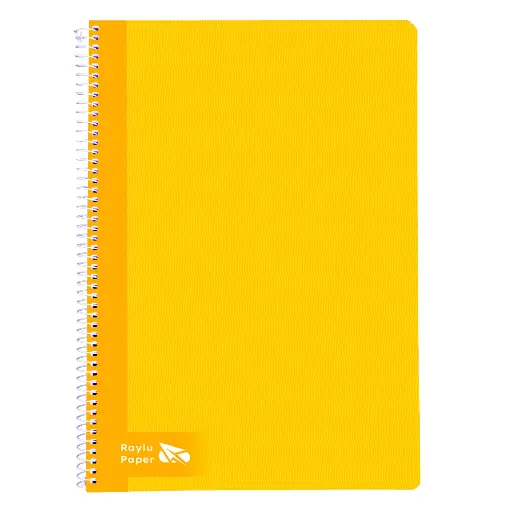 [004013] BLOC ESPIRAL A4 TAPA DURA 80 HOJAS 70 GRAMOS PAUTA 3,5MM AMARILLO RAYLU