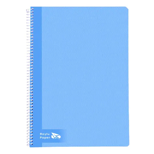 [004018] BLOC ESPIRAL A4 TAPA DURA 80 HOJAS 70 GRAMOS PAUTA 3,5MM AZUL CLARO RAYLU
