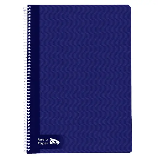 [004014] BLOC ESPIRAL A4 TAPA DURA 80 HOJAS 70 GRAMOS PAUTA 3,5MM AZUL OSCURO RAYLU