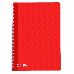 BLOC ESPIRAL A4 TAPA DURA 80 HOJAS 70 GRAMOS PAUTA 3,5MM ROJO RAYLU
