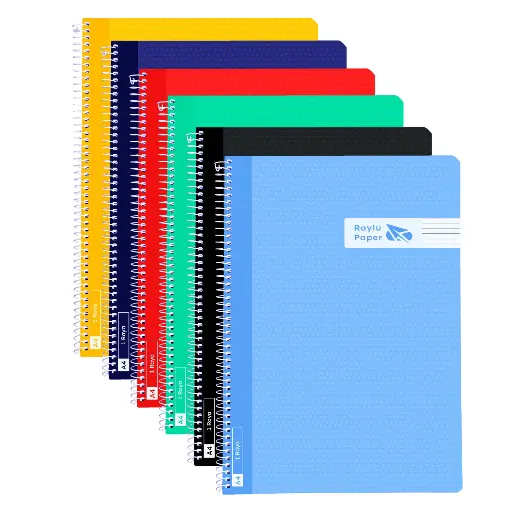 [002428] BLOC ESPIRAL A4 TAPA PLASTICO 80 HOJAS 90 GRAMOS HORIZONTAL COLORES SURTIDOS RAYLU