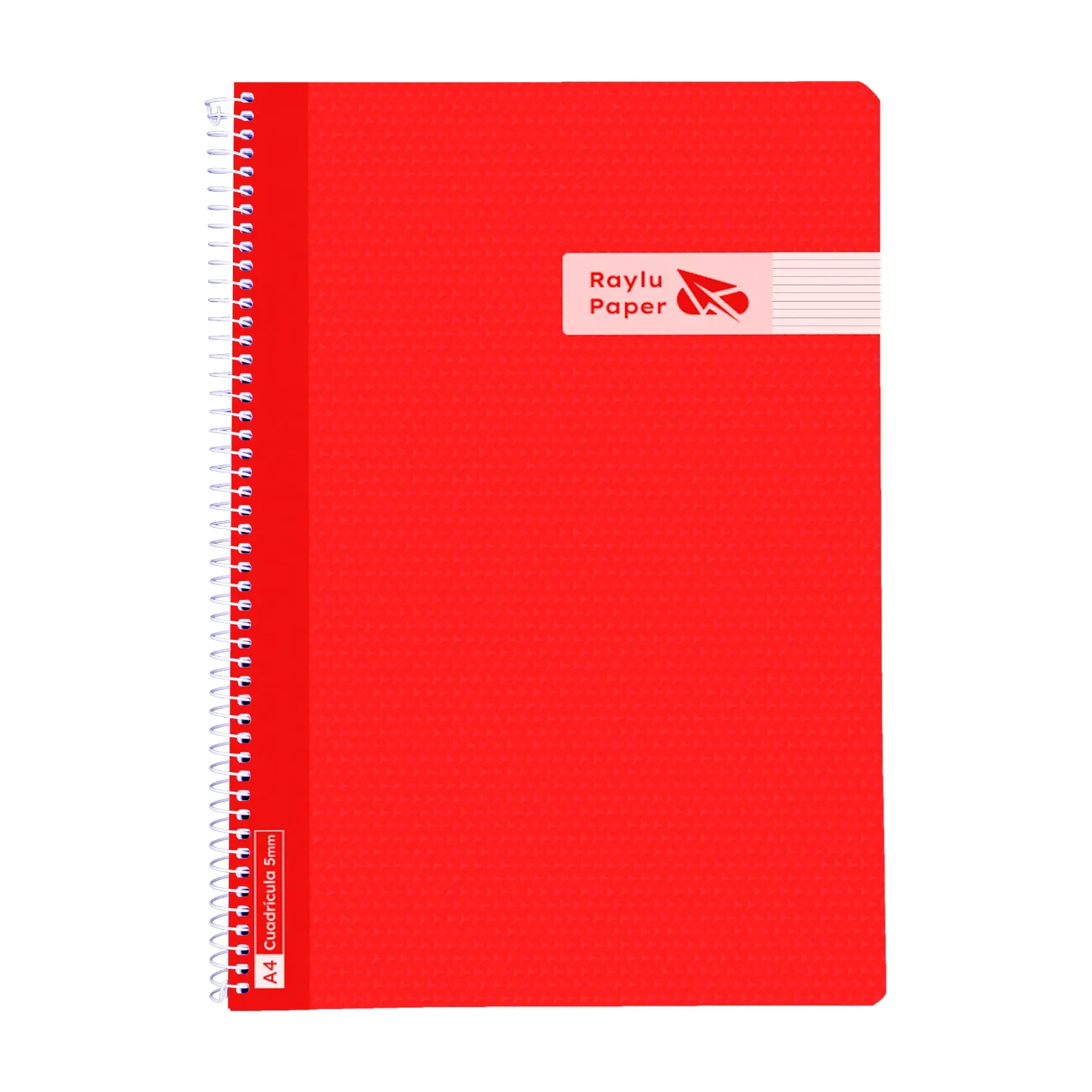 [005010] BLOC ESPIRAL A4 TAPA PLASTICO 80 HOJAS 90 GRAMOS HORIZONTAL ROJO RAYLU