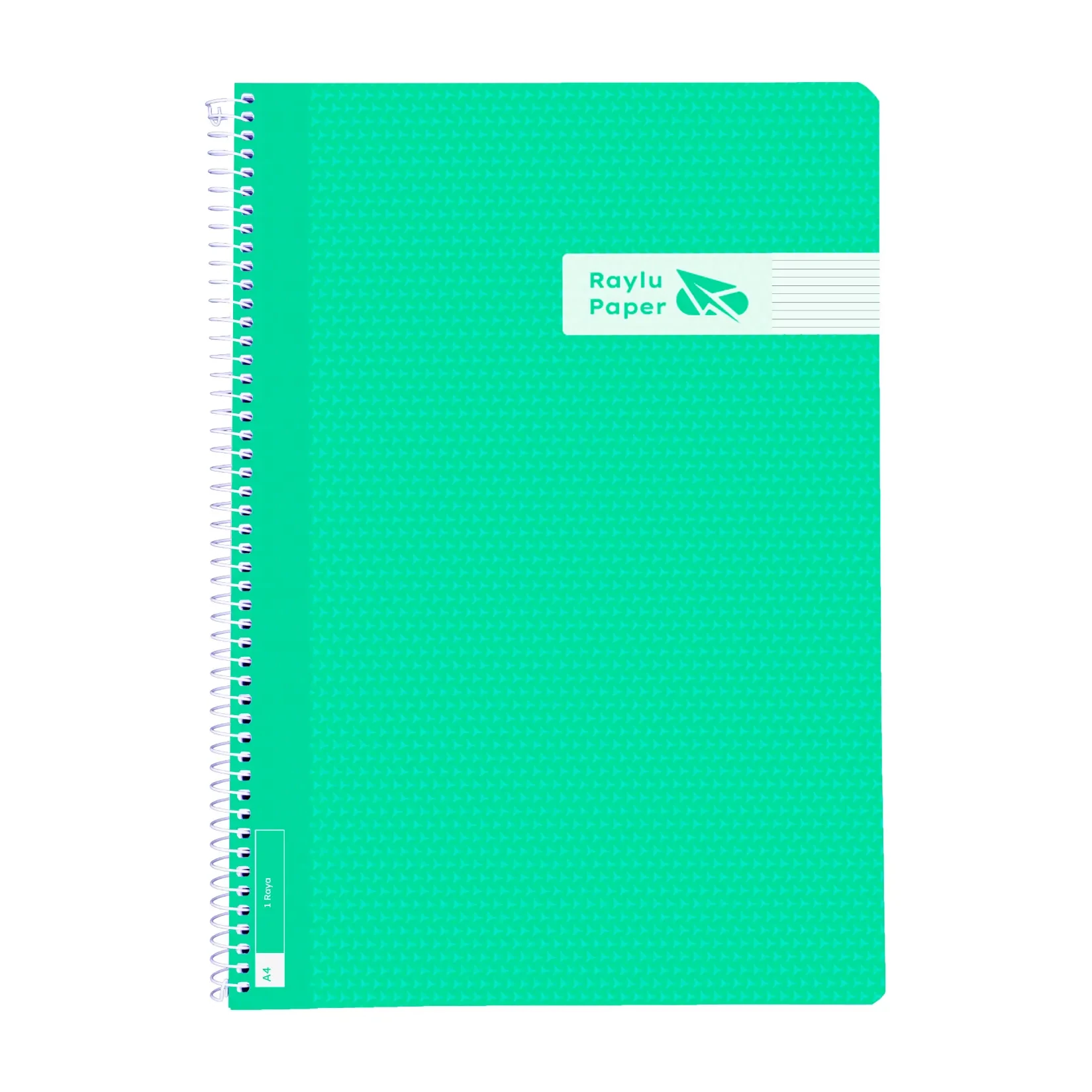 [005011] BLOC ESPIRAL A4 TAPA PLASTICO 80 HOJAS 90 GRAMOS HORIZONTAL VERDE RAYLU