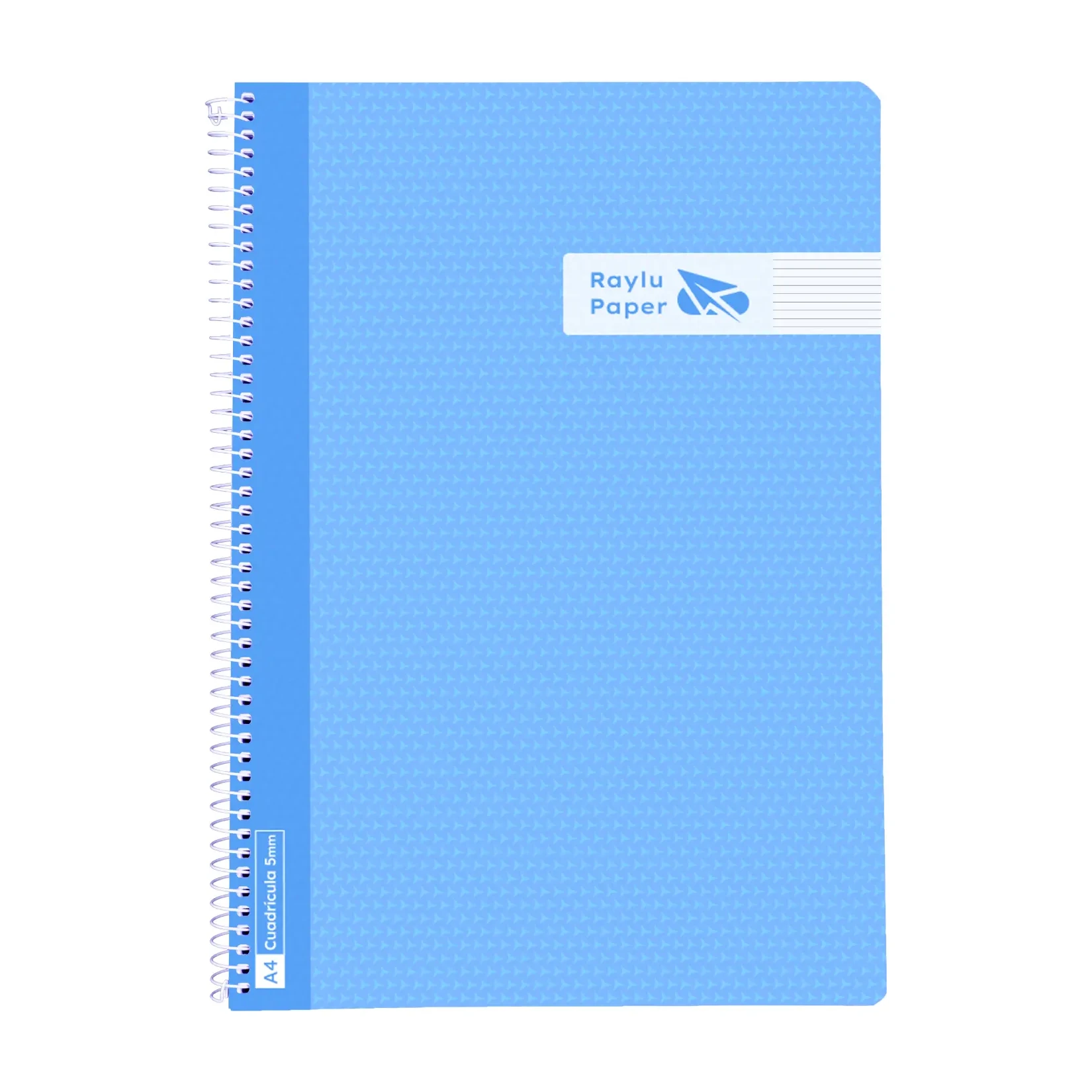 [005013] BLOC ESPIRAL A4 TAPA PLASTICO 80 HOJAS 90 GRAMOS HORIZONTAL AZUL CLARO RAYLU