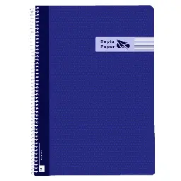 BLOC ESPIRAL A4 TAPA PLASTICO 80 HOJAS 90 GRAMOS PAUTA 3,5MM AZUL OSCURO RAYLU