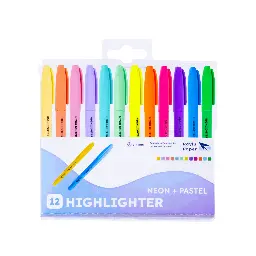 MARCADOR FLUORESCENTE RAYLU EASYFLOW BLÍSTER 12 UDS 6 COLORES NEÓN + 6 COLORES PASTEL