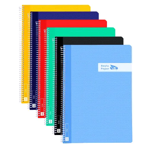 [002548] BLOC ESPIRAL A4 TAPA PLASTICO 80 HOJAS 90 GRAMOS LISO RAYLU
