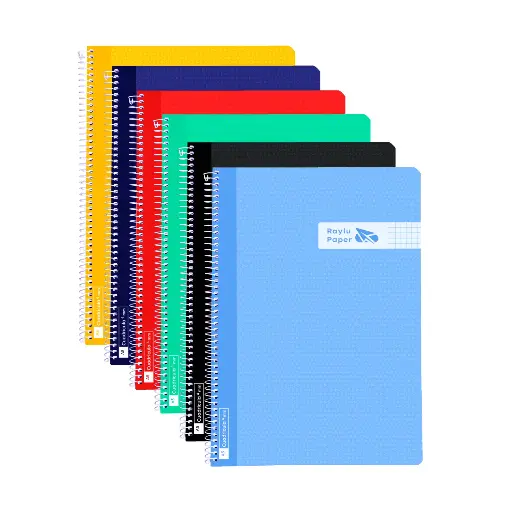 [005020] BLOC ESPIRAL A5 TAPA PLASTICO 80 HOJAS 90 GRAMOS CUADRO 5MM RAYLU
