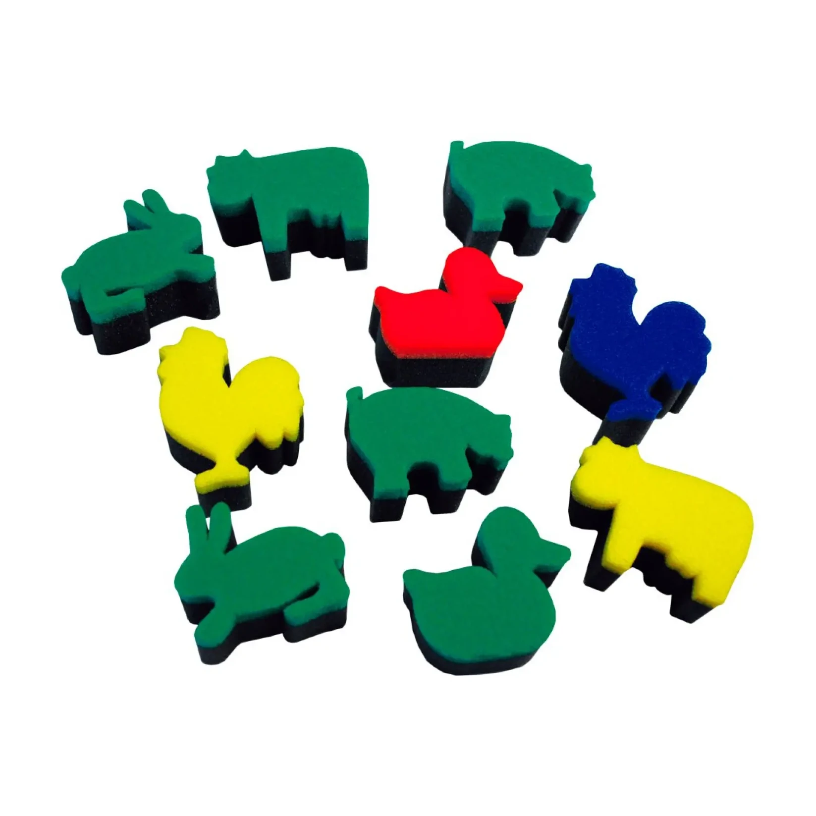 [825821] ESPONJAS PARA ESTAMPAR CON PINTURA ANIMALES DE GRANJA HENBEA