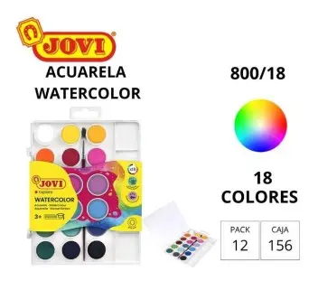 [649963] ACUARELA JOVI 18 PASTILLAS 22 MM