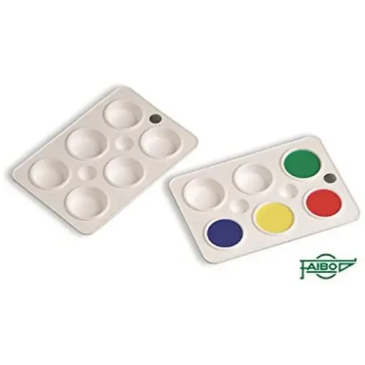 [700202] PALETA ACUARELA PLÁSTICO RECTANGULAR 6 DEPARTAMENTOS