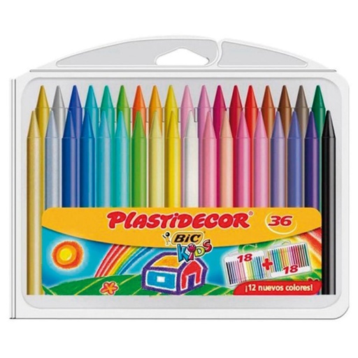 [649759] CERAS BIC PLASTIDECOR KIDS ESTUCHE 36 COLORES 