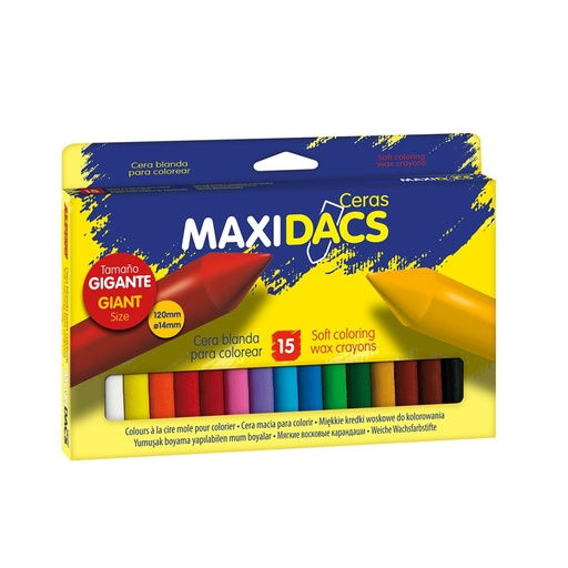 [825063] CERAS INFANTILES MAXIDACS ESTUCHE 15 COLORES
