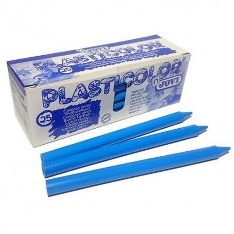 [825241] CERAS JOVI PLASTICOLOR AZUL CLARO ESTUCHE UNICOLOR 25UDS 