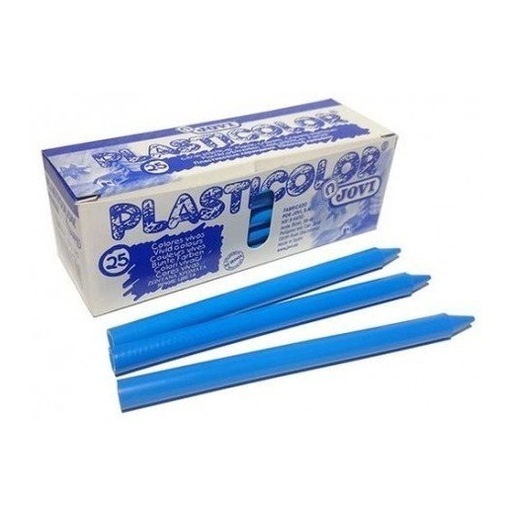 [825241] CERAS JOVI PLASTICOLOR AZUL CLARO ESTUCHE UNICOLOR 25UDS 