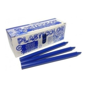 [649370] CERAS JOVI PLASTICOLOR AZUL OSCURO ESTUCHE UNICOLOR 25UDS 