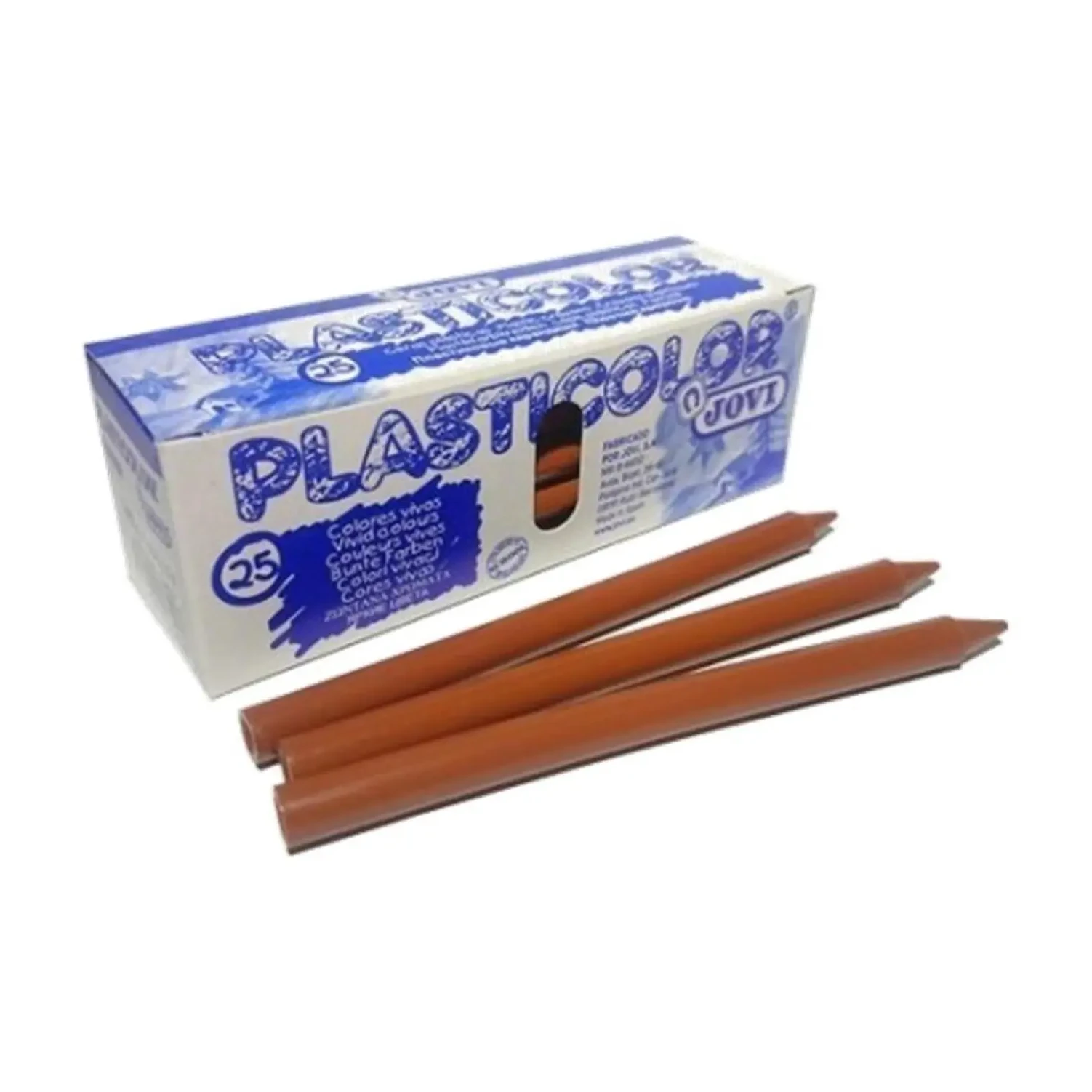 [825259] CERAS JOVI PLASTICOLOR MARRON CLARO ESTUCHE UNICOLOR 25 UDS 