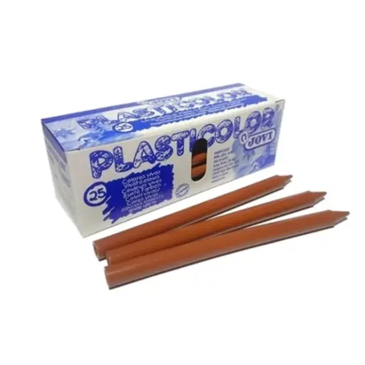 [825259] CERAS JOVI PLASTICOLOR MARRON CLARO ESTUCHE UNICOLOR 25 UDS 