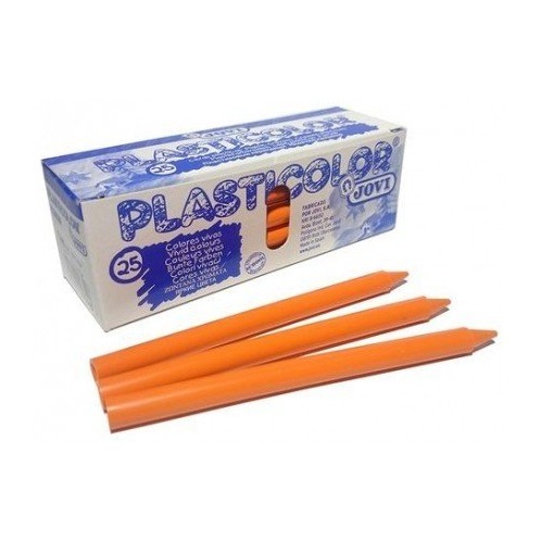 [650422] CERAS JOVI PLASTICOLOR NARANJA ESTUCHE UNICOLOR 25 UDS
