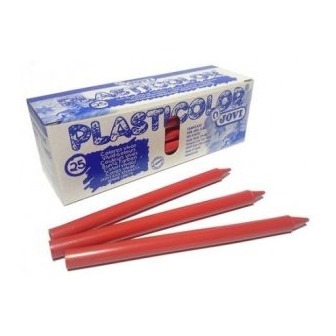 [649376] CERAS JOVI PLASTICOLOR ROJO ESTUCHE UNICOLOR 25 UDS 