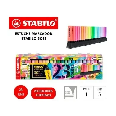 [081120] MARCADOR FLUORESCENTE STABILO ESTUCHE 23 UNIDADES SURTIDAS