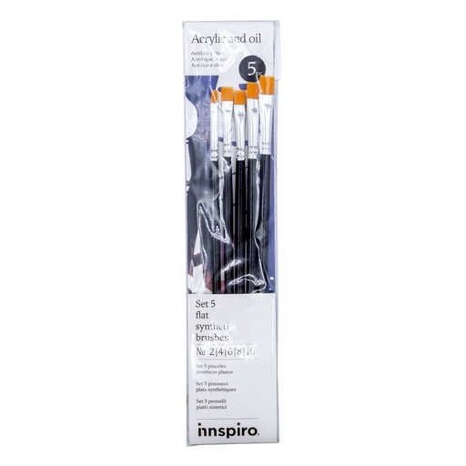 [825162] PINCELES SET 5 PUNTA PLANA INNSPIRO 2-4-6-8-10