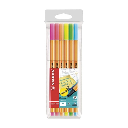 [119046] ROTULADOR STABILO POINT 88 BLÍSTER 6 COLORES NEÓN