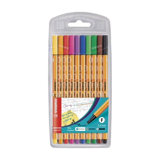 [119885] ROTULADOR STABILO POINT 88 ESTUCHE 10 ROTULADORES COLORES SURTIDOS
