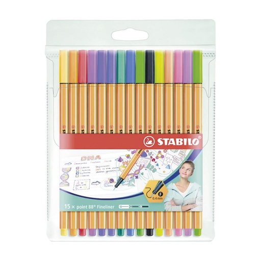 [118622] ROTULADOR STABILO POINT 88 ESTUCHE 20 COLORES SURTIDOS + 5 NEÓN