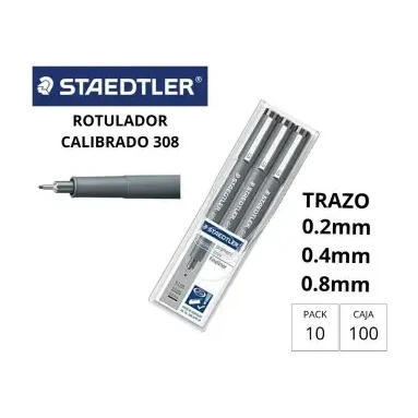 [080224] ROTULADOR STAEDTLER CALIBRADO SET DE 3 UNIDADES 0,2 0,4 0,8