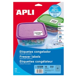 APLI ETIQUETAS BLANCAS ESPECIAL CONGELADOR 63,5X38,1MM 10 HOJAS
