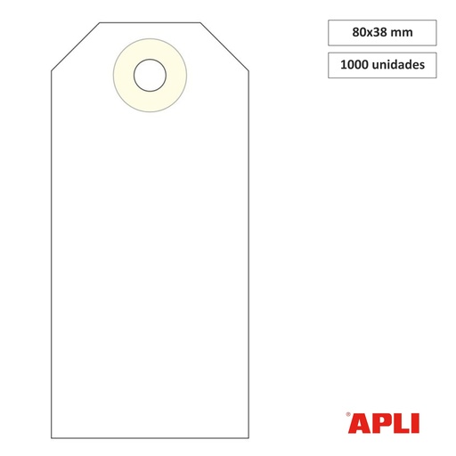 [825229] APLI ETIQUETAS COLGANTES CON ARANDELA 80X38MM