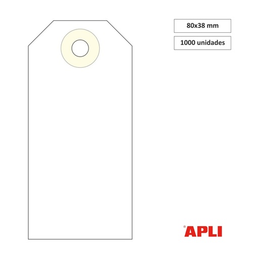 [825229] APLI ETIQUETAS COLGANTES CON ARANDELA 80X38MM