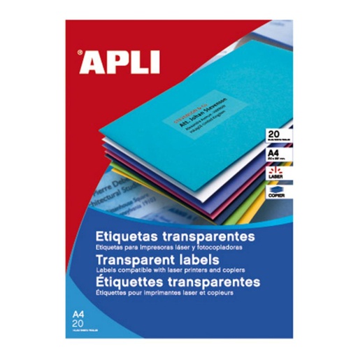 [002921] APLI ETIQUETAS TRANSLÚCIDAS RESISTENTES A LA INTEMPERIE 99,1X38,1MM 20 HOJAS 