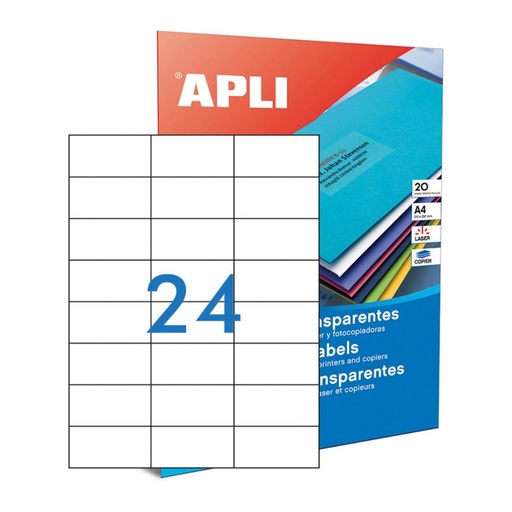 [002082] APLI ETIQUETAS TRANSLÚCIDAS RESISTENTES INTEMPERIE 70,0X37,0MM 20 HOJAS