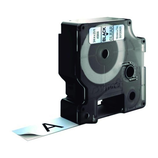 [249942] CINTA DYMO D1 19MM×7M NEGRO/TRANSPARENTE