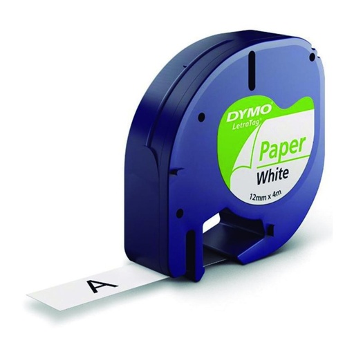 [220287] CINTA DYMO LETRATAG PAPEL 12MM×4 M NEGRO/BLANCO 
