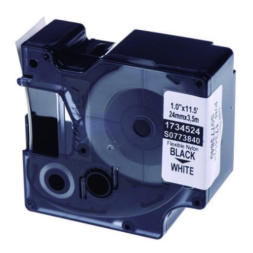 [248715] CINTA DYMO RHINO NYLON 24MMx3,5M NEGRO/BLANCO