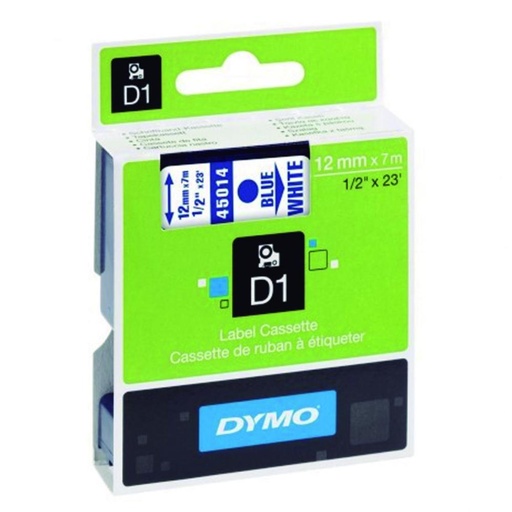 [220296] DYMO D1 S0720540 CINTA AUTOADHESIVA AZUL SOBRE BLANCO 12MM×7M