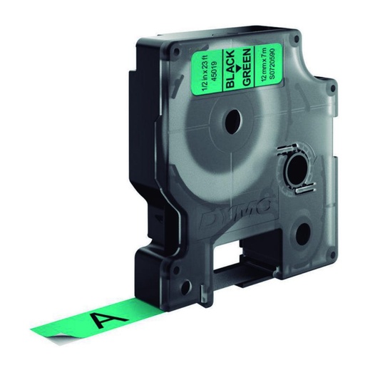 [249945] DYMO D1 S0720590 CINTA AUTOADHESIVA NEGRO SOBRE VERDE 12MMx7M 