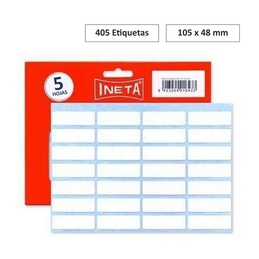 [001293] INETA ETIQUETAS AUTOADHESIVAS 10X16MM  5 HOJAS