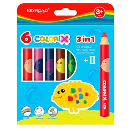 CERAS KEYROAD WAX CRAYON 6 COLORES