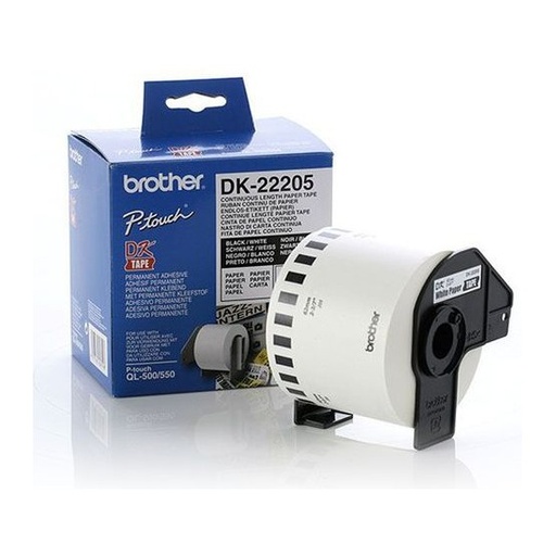 [170035] PAPEL CONTINUO BROTHER DK-22205 ROLLO ADHESIVO BLANCO