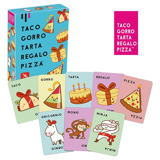 [710428] JUEGO DE CARTAS LUDILO TACO, GORRO, TARTA, REGALO, PIZZA