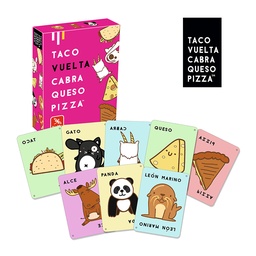 JUEGO DE CARTAS LUDILO TACO, VUELTA, CABRA, QUESO, PIZZA 