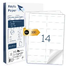 ETIQUETAS ADHESIVAS A4 RAYLU 14 POR HOJA 105x41MM 100 HOJAS