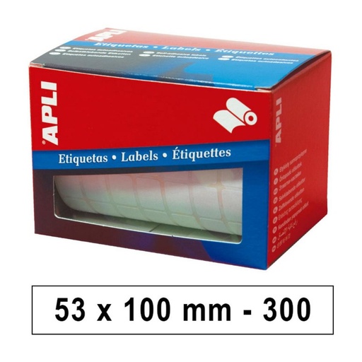 [029214] ROLLO ETIQUETAS APLI BLANCAS PERMANENTES 53X100MM