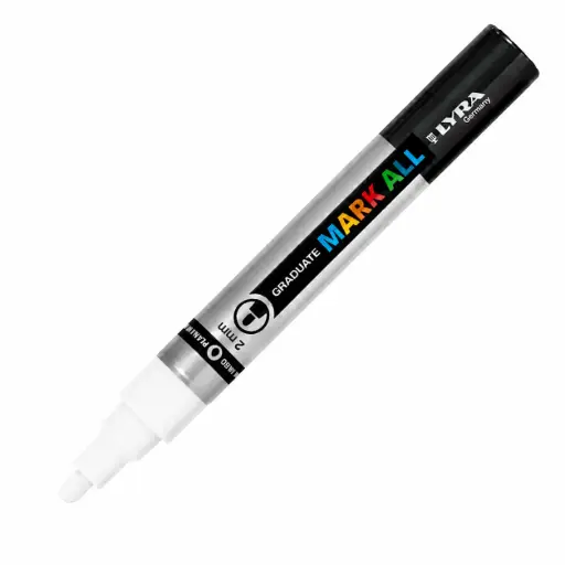[825876] ROTULADOR ACRÍLICO LYRA 2MM BLANCO GRADUATE MARK ALL