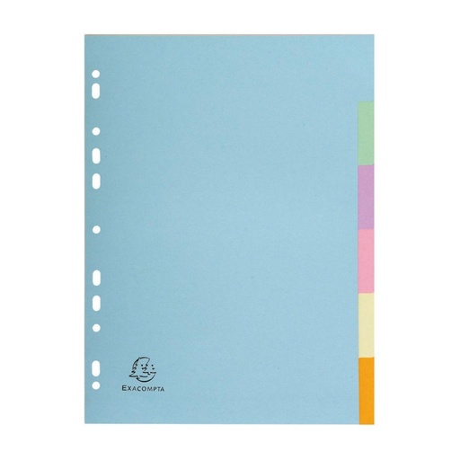 [180931] SEPARADORES A4 PASTEL 6 PESTAÑAS